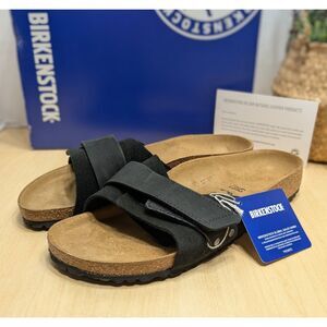Birkenstock Oita Black Modern Suede Leather Slide Sandals W11 EU 42 NIB